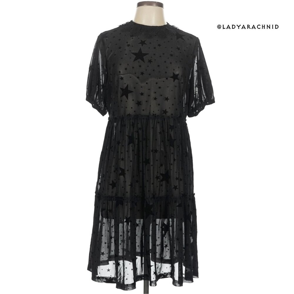 DISTURBIA Orion sheer mesh lace collar mini dress - Picture 5 of 7